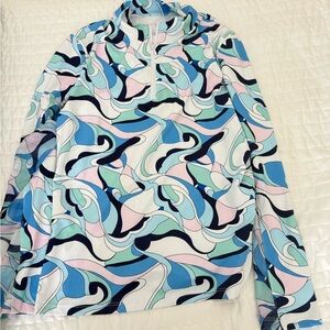 Gottex Blue Mint Wave Print Pullover